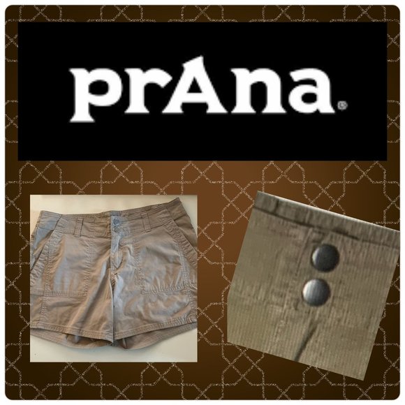 PrAna Women's Charcoal Color Khaki style Shorts Size 10 - Picture 1 of 9
